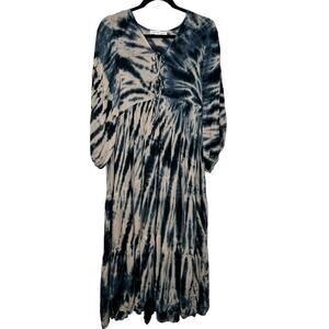 Young Fabulous and Broke Blue Tie Dye Boho Maxi Dress size small